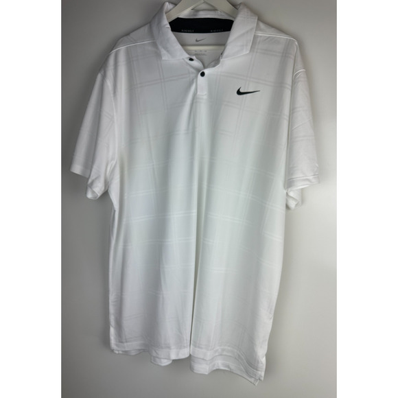 NWT Nike Men’s Dri-Fit Vapor Plaid Golf Polo White & Black DA2969-100 XXL 2XL - Picture 3 of 10